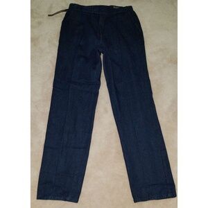 VTG NWT Zacari Jeans 33 Long Dark Wash Denim Pants Pleated IC Isaacs Elastic